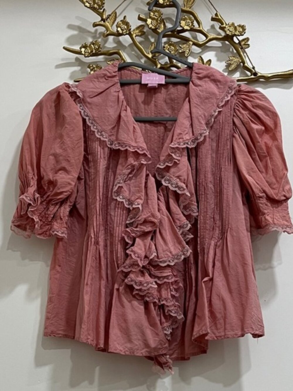 Muse Pink Ruffled Blouse